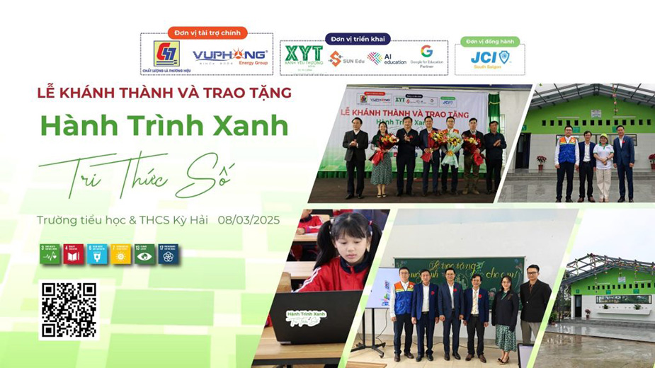 Lễ khánh thành và trao tặng dự án “Hành trình Xanh, Tri thức Số” tại Trường Tiểu học & THCS Kỳ Hải